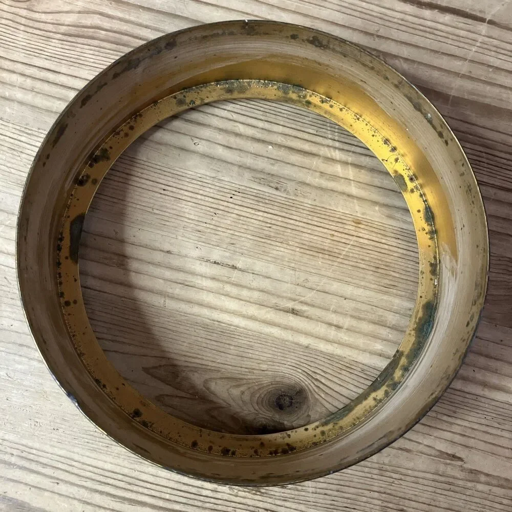 VINTAGE P.N.C.W USA DIVIDED BRASS GLASS INSERT CANDY DISH HOLLYWOOD REGENCY 1930